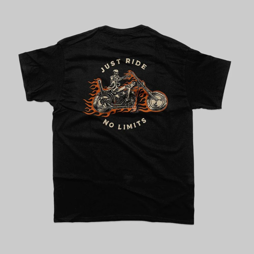 

Summer 2025 fashion new Hell Chariot motorcycle tough guy American retro print short-sleeved men's and women's T-shirts Comfort