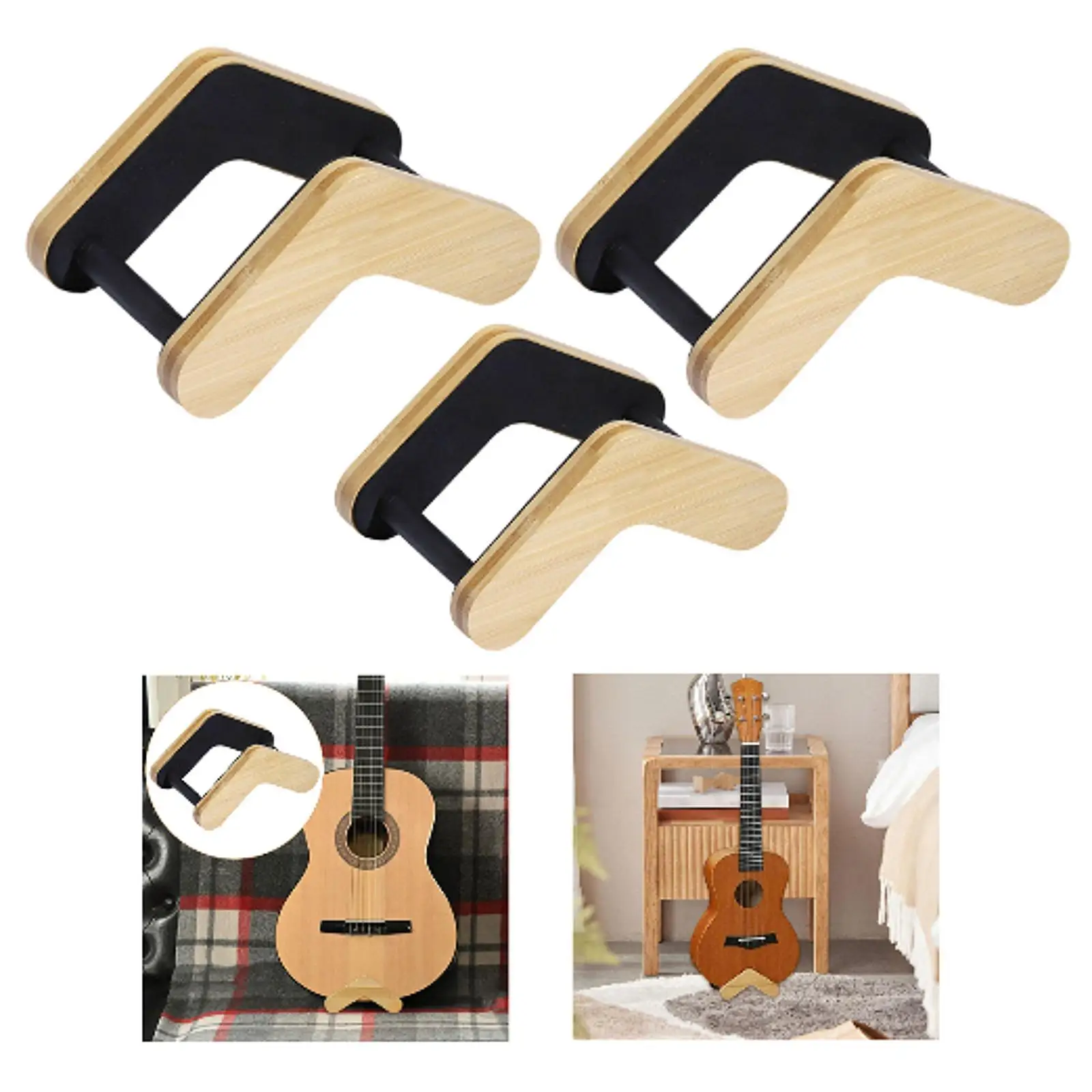 Wooden Guitar Stand Adjustable Width Stable Guitar Holder for Home Household