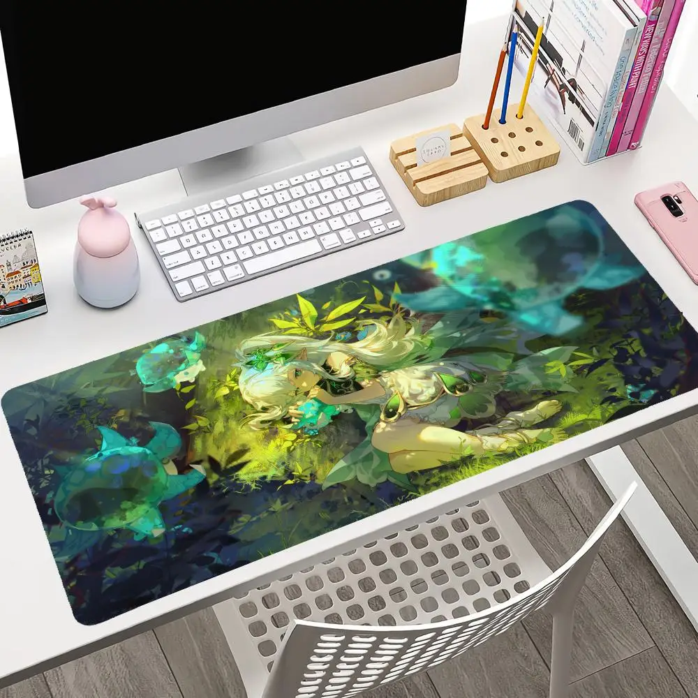 Nahida Genshin Impact Anime Girl Mousepad لوحة ماوس ألعاب كبيرة LockEdge سميكة لوحة مفاتيح الكمبيوتر الجدول حصيرة مكتبية