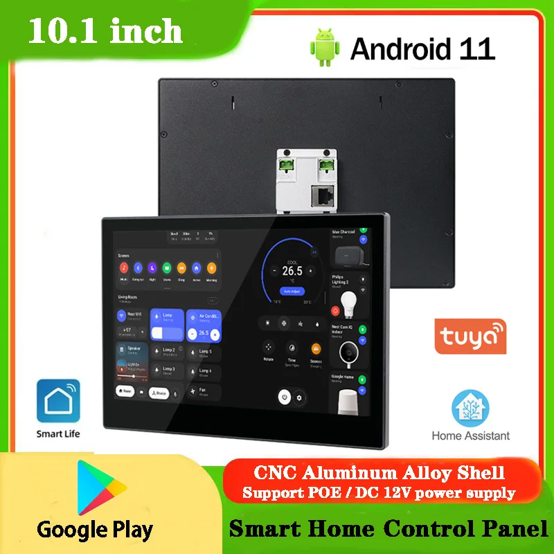 Wall Mounted Smart Home Control Panel, Android 11, POE Tablet, 32G , Tuya, Alexa, Google Play Store, Home assistance, 10.1 