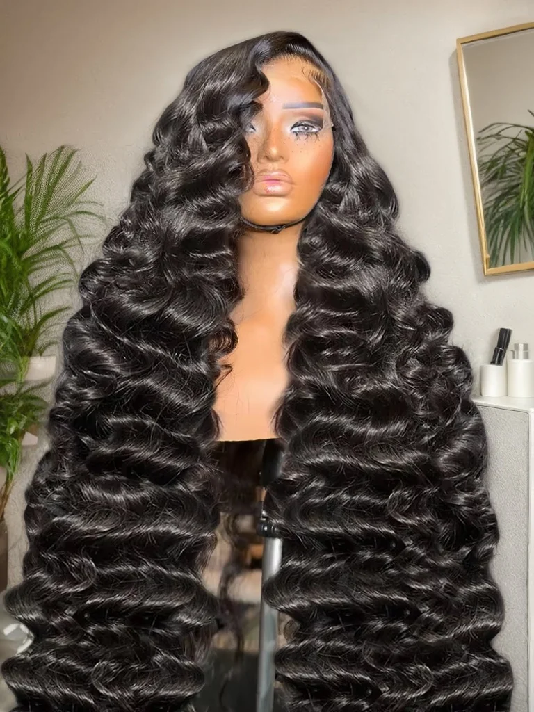 40 Inch Loose Wave 13x6 Lace Front Human Hair Wig Brazilian Water Deep Wave Wigs For Women 300 Density 13x4 HD Lace Frontal Wig