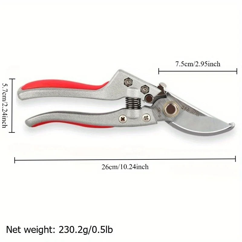Zinc Alloy SK5 Labor‑Saving Pruning Shears Curved Blade for Fruit Tree Thick Branches Flower Stem Trimming