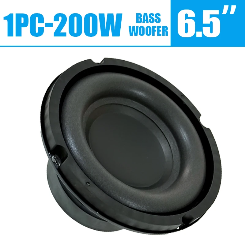 Max 200W 6.5 Inch Bass Speaker Subwoofer 4ohm, High-Quality Universal Car Audio Accessory Suitable for Home and Car Modification
