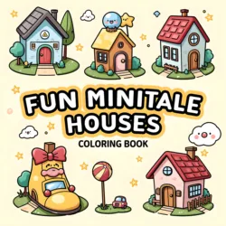 FUN MINITALE HOUSES Bold-easy Patterns Coloring Book for Adults Cute Drawing Book Perfect Gift for Party and Birthday