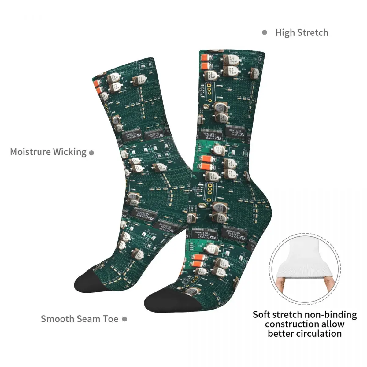 Circuit Board Socks Harajuku Super Soft Stockings All Season Long Socks Accessories for Man's Woman's Birthday Present