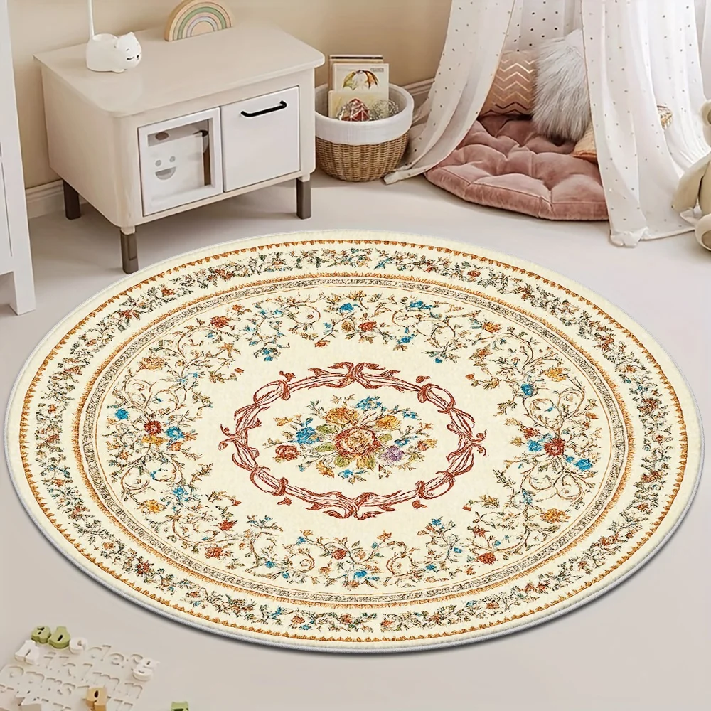 Pastel Leopard Print Round Area Rug Multicolor Split Tone Animal Spot Circular Carpet Soft Indoor Floor Room Bedroom