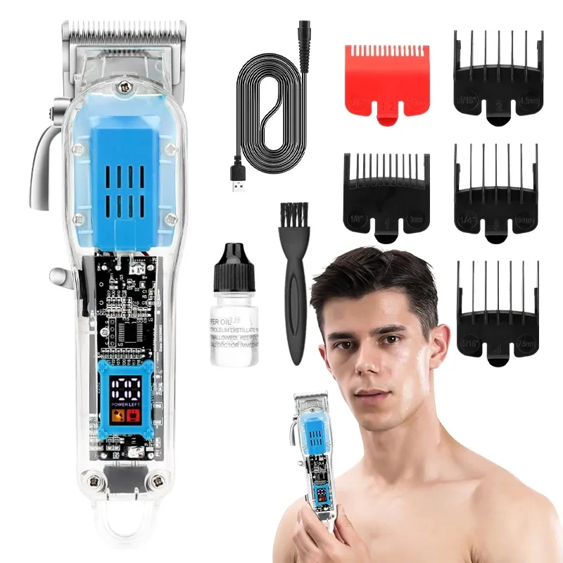 نموذج جديد قابل لإعادة الشحن آلة تشذيب الشعر غطاء شفاف قادين الشعر المهنية الشعر المتقلب