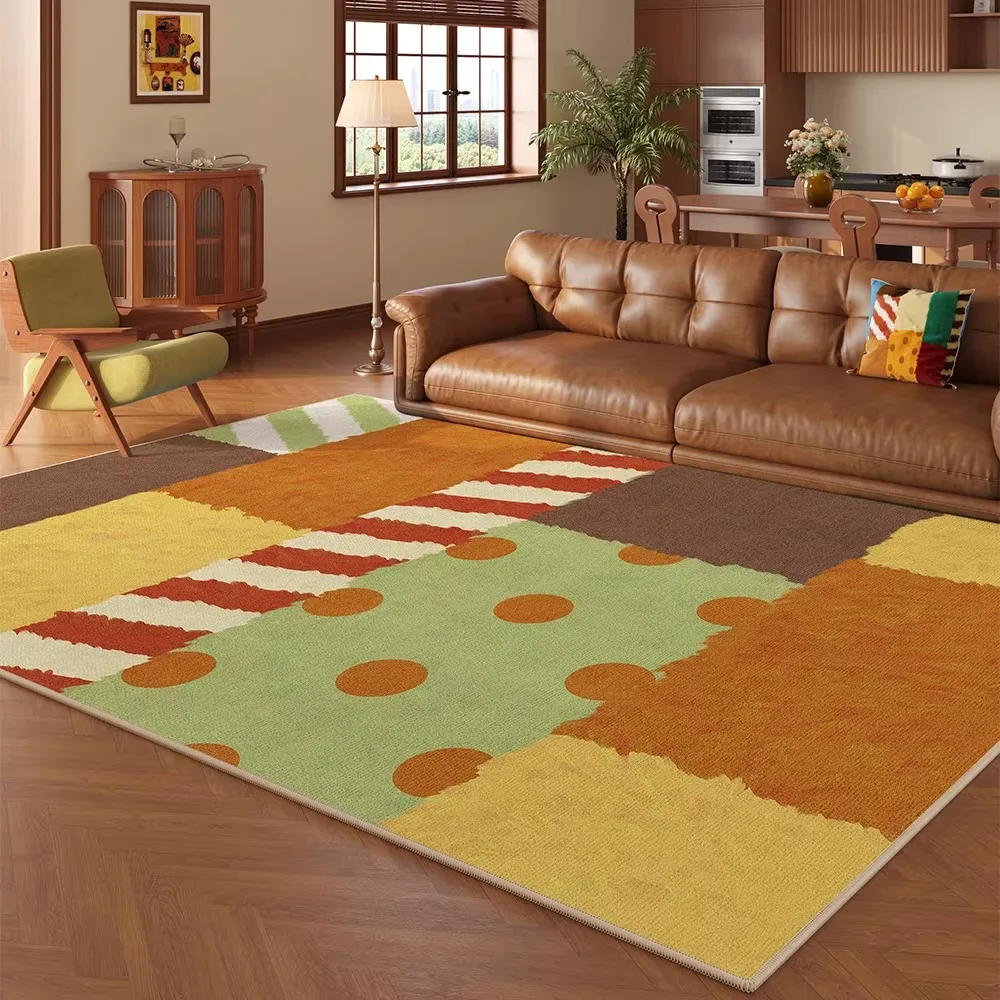 Large Rug for Living Room Bedroom Rugs Coffee Tables Floor Mat Short Plush Color Blocking Home Decoration Alfombra Salón Grande