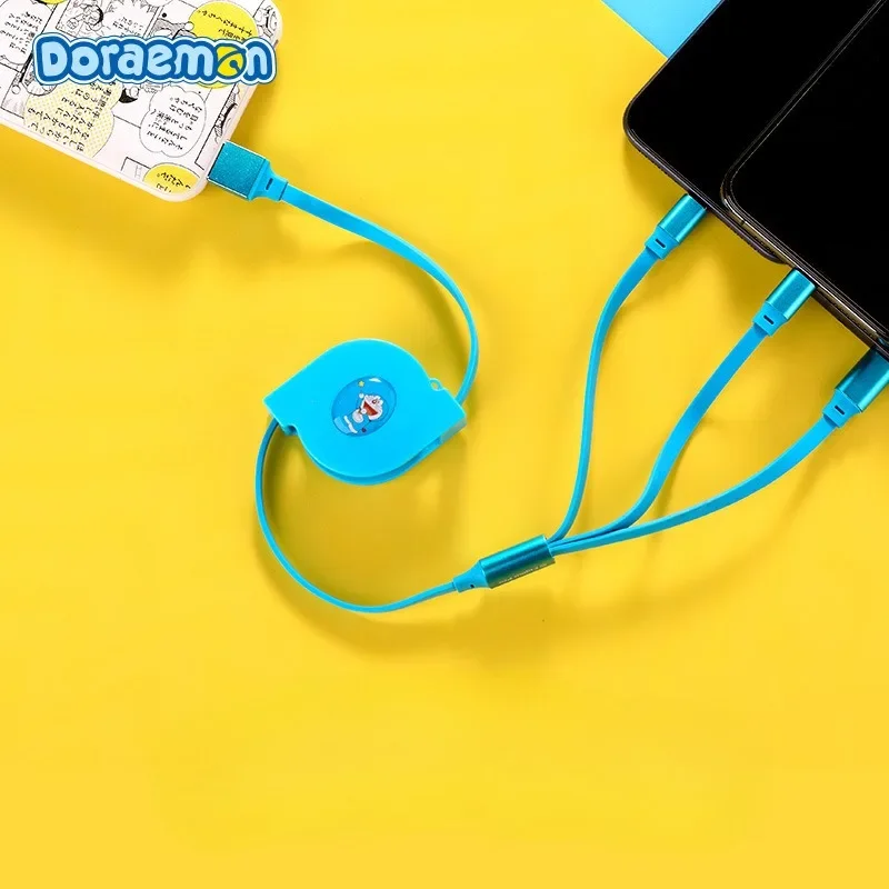

Doraemon Multi Functional Car Charger Data Cable Android TypeC Universal for Apple Huawei Fast Charge