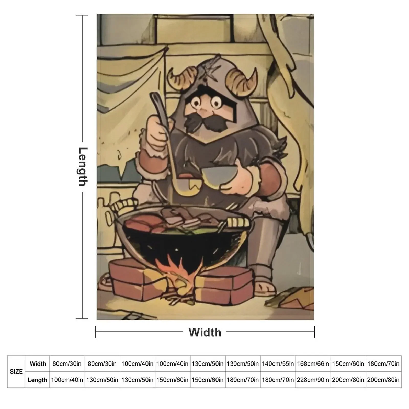 Dungeon Meshi Delicious in Dungeon - Senshi Cooking Throw Blanket