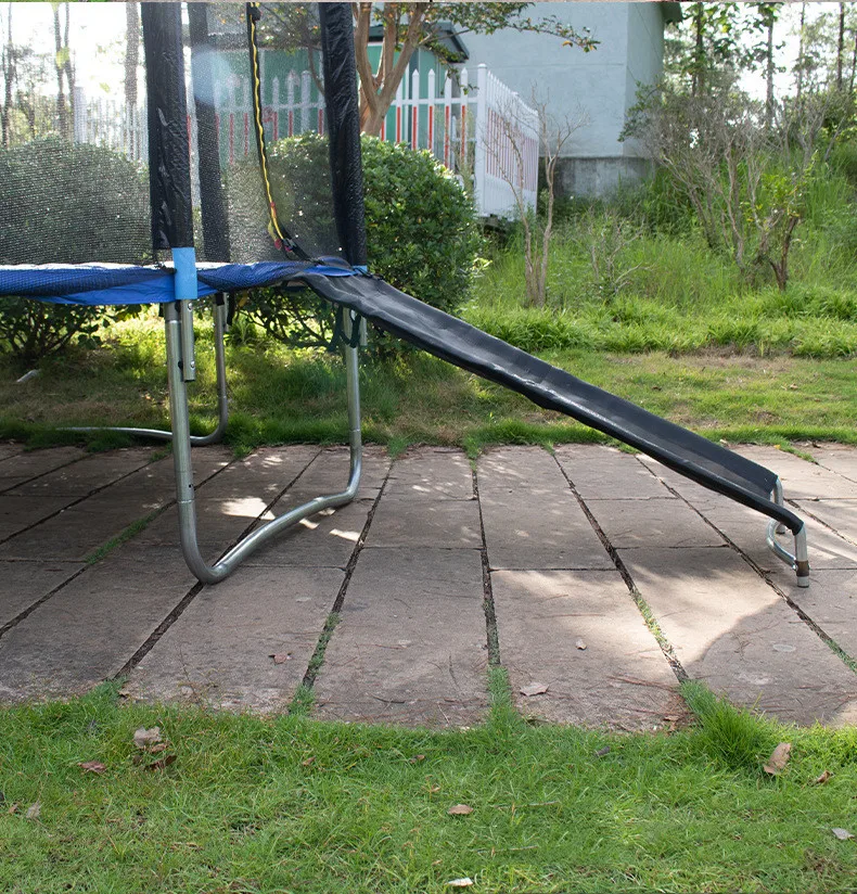 Outdoor 10ft 12ft 16ft round park trampoline with slide ladder for adults