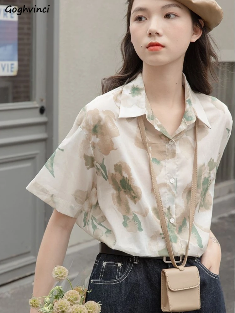 Shirts Women Elegant Attractive Streetwear Tender Romantic Floral Holiday Loose Chinese Style Prevalent Leisure Mature Design