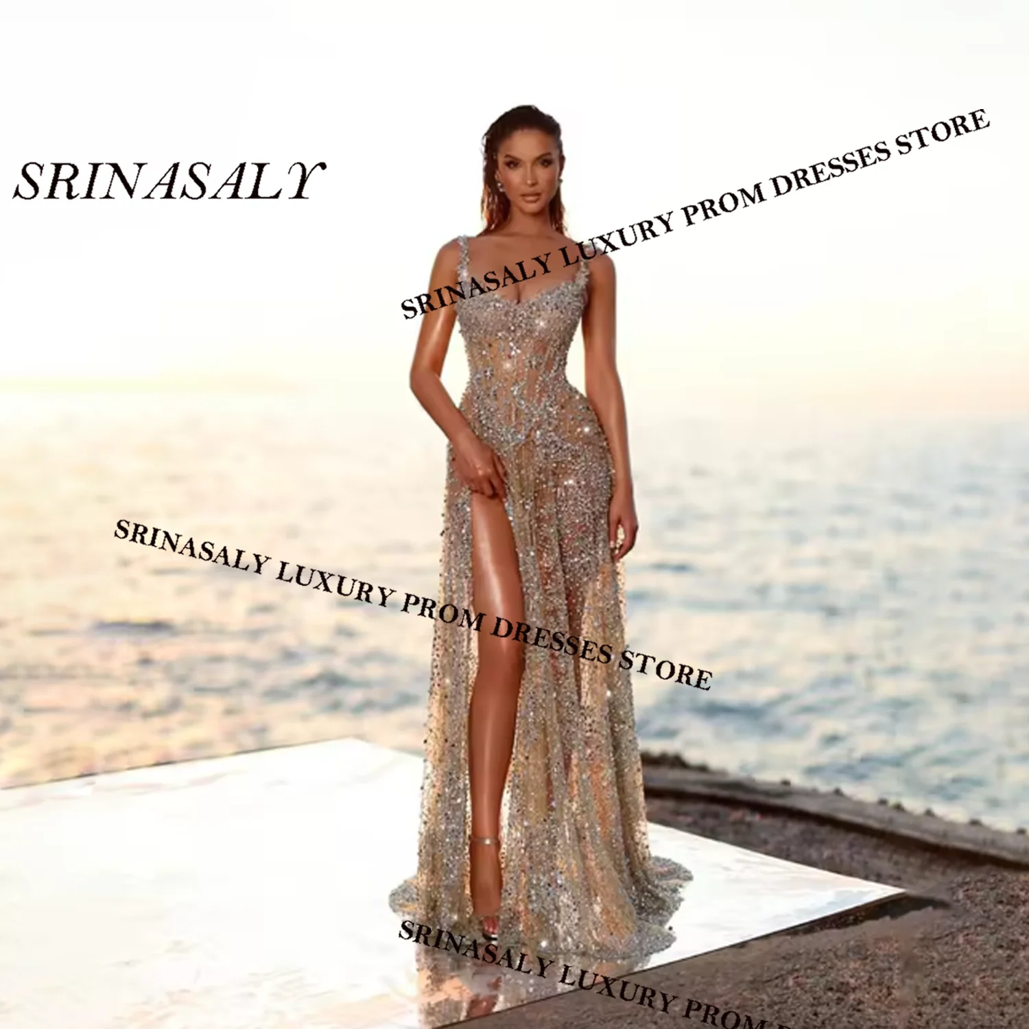 Sparkly Aso Ebi Mermaid Prom Dresses Diamond Crytals African Luxury Evening Gown Long Sequins beautiful Girl Wedding Party Dress
