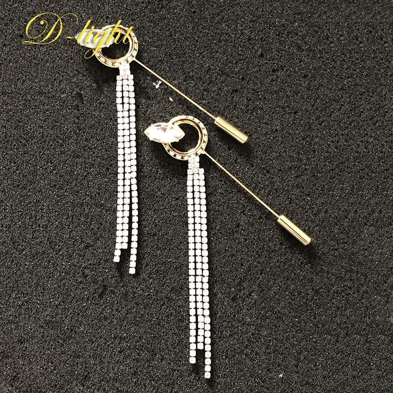 Gorgeous Gypsophila Brooch Lady Inlaid Super Flash Zircon Long Fringe Corsage Suit Shirt Party Wedding Banquet Accessories Gifts