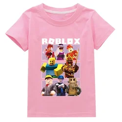 3D New Product ROBLOX Fashionable Children's Clothing for Boys and Girls Short-sleeved T-shirt Mesh Polyester Clothes Child Boy