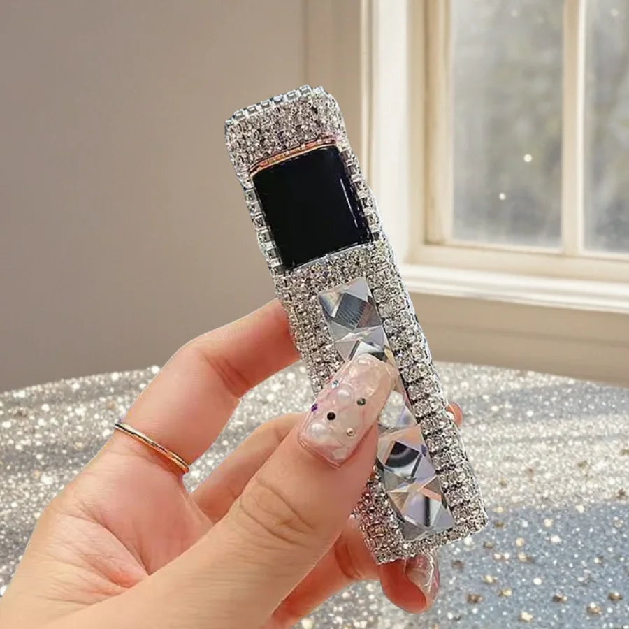 Touch Screen Ladies Rhinestone Lighter Rechargeable Lighter Dual Arc Electronic Ignition Delicate Smoking Gadgets Ladies Gifts