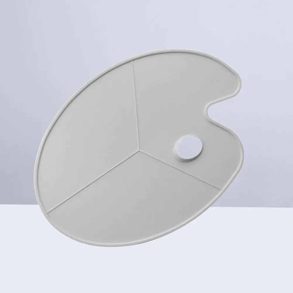 Oval White Plastic Non-Stick Palette Acrylic Watercolor Oil Gouache Painting Palette Flat Design Dual Side Art Supplies