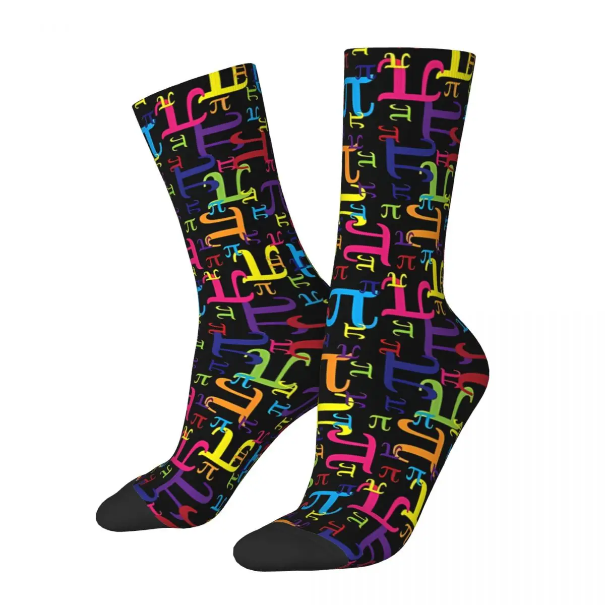 Piece Of Pi Happy Men\'s Socks Vintage Math Hip Hop Crazy Crew Sock Gift Pattern Printed