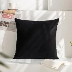 Funda Cojines De 45x45 Velvet Pillow Cover For Sofa Ultra Soft Black Pillowcase Liivng Room Home Decor Simple Nordic Style