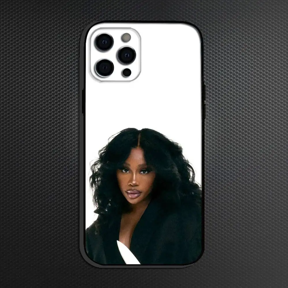 حافظة هاتف S-SZA L-Lana لهاتف آيفون 16,15,14,13,12,11 Plus, Pro Max, أخرى غطاء أسود ناعم