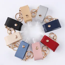 30ml Hand Sanitizer Bottle PU Leather Portable Travel Disinfect Gel Bottles Refillable Bottles with Keychain Holder