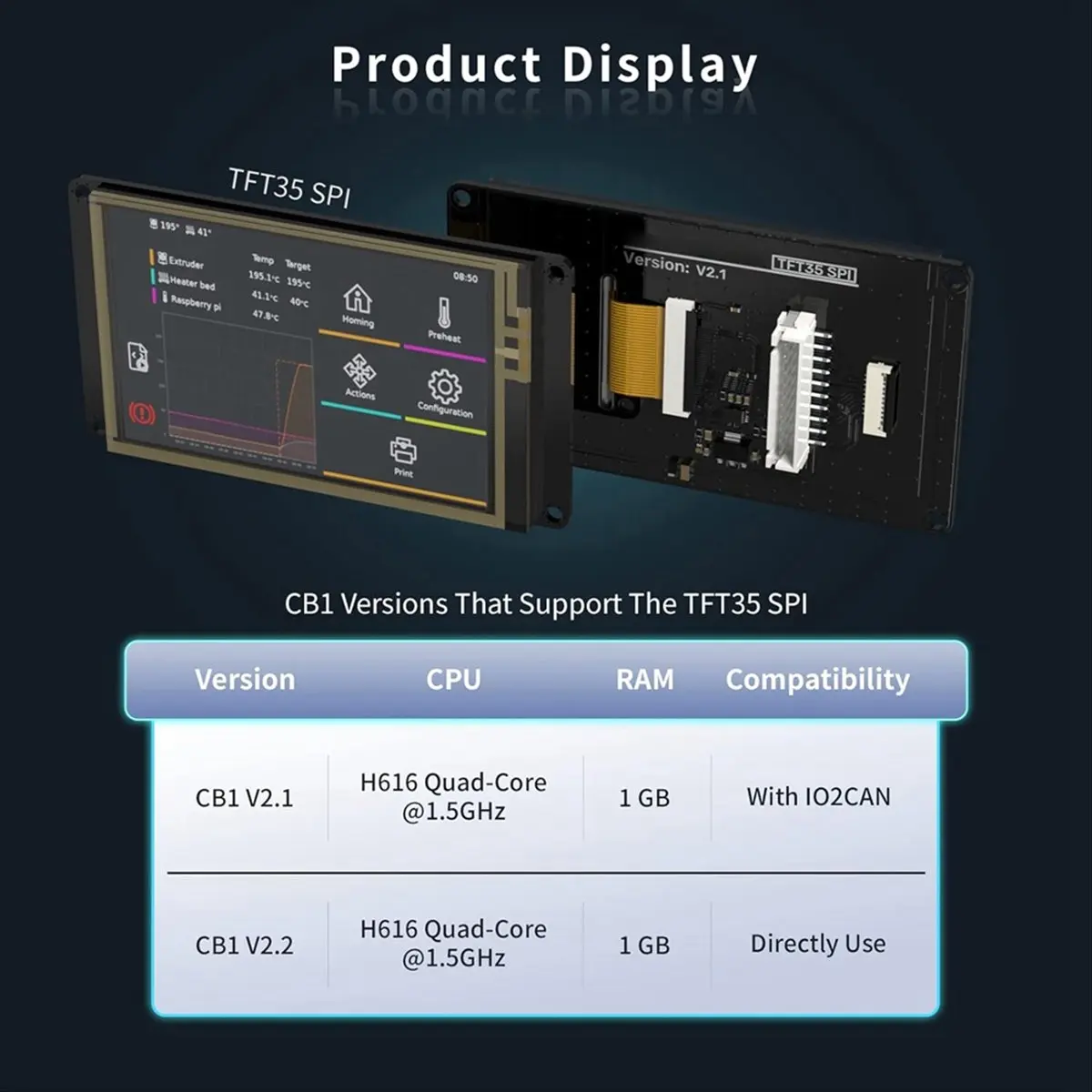 A013 TFT35 SPI V2.1 Graphic Smart Display Compatible Manta M8P/M4P/M5P, Manta E3EZ Control Board