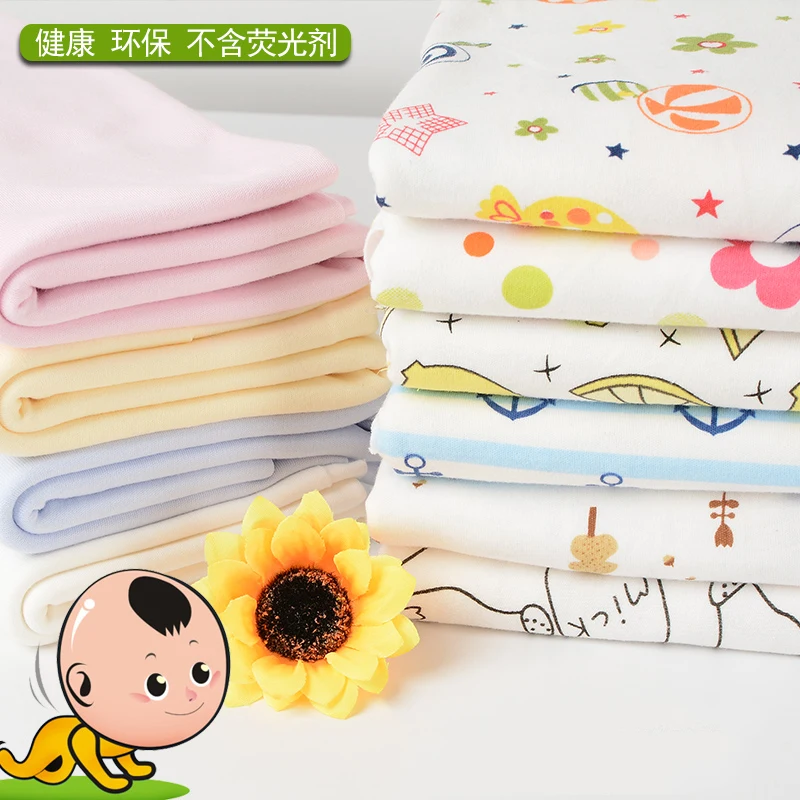 Printed Cartoon Cotton Knitted Fabric by Half Meter Cotton Jersey Fabric for Baby Clothing Making 50x190cm Other Fabric Plain