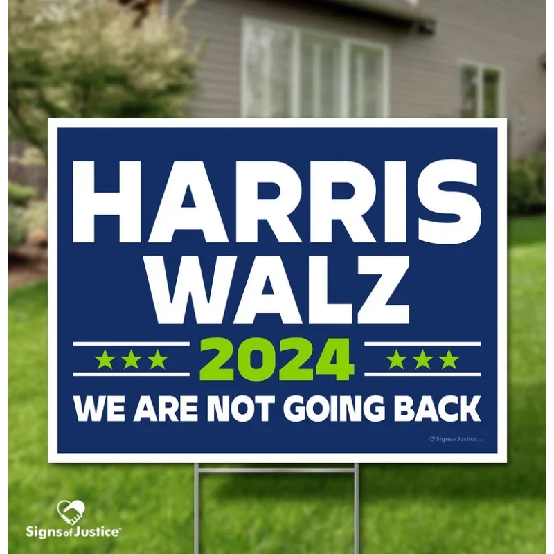 

Вывеска Harris Walz 2024 Yard, зеленый брат, знак выбора кампании 2024, двусторонняя черная собственная вывеска протеста для делового газона