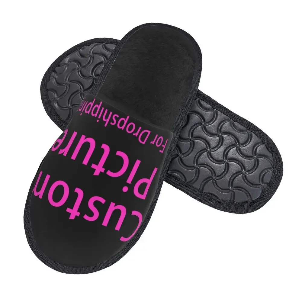 Personalized Custom Photo Logo Comfort Scuff Memory Foam Slippers Women Customized DIY Print Hotel House Shoes view 2