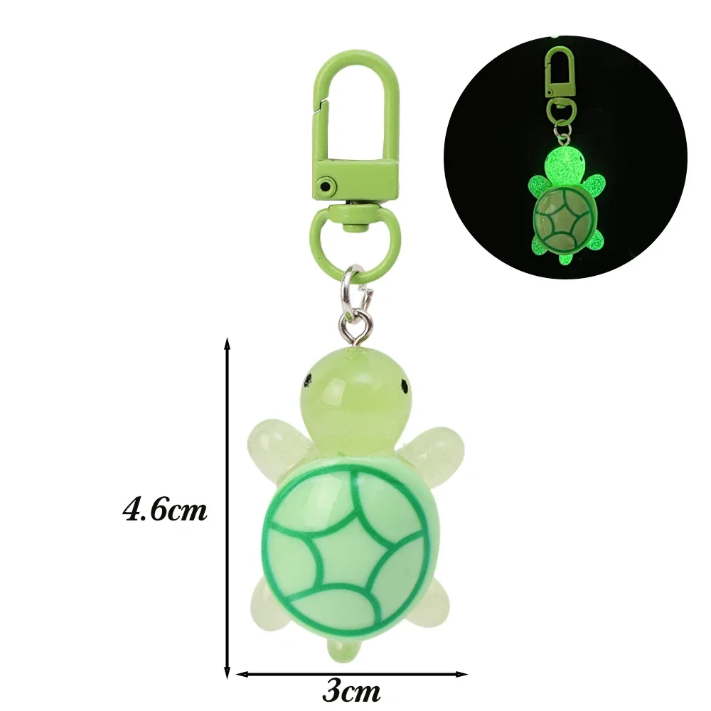 1-10pcs New Fashion Colorful Resin Luminous Little Turtle Keychain Mini Turtle Pendant Key Chain Bag Hanging Backpack Decoration