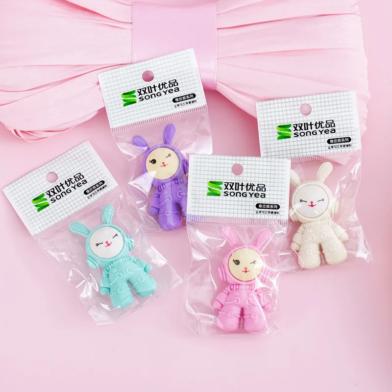 Creative Cute Three-Dimensional Aerospace Rabbit Shape Eraser Student Stationery