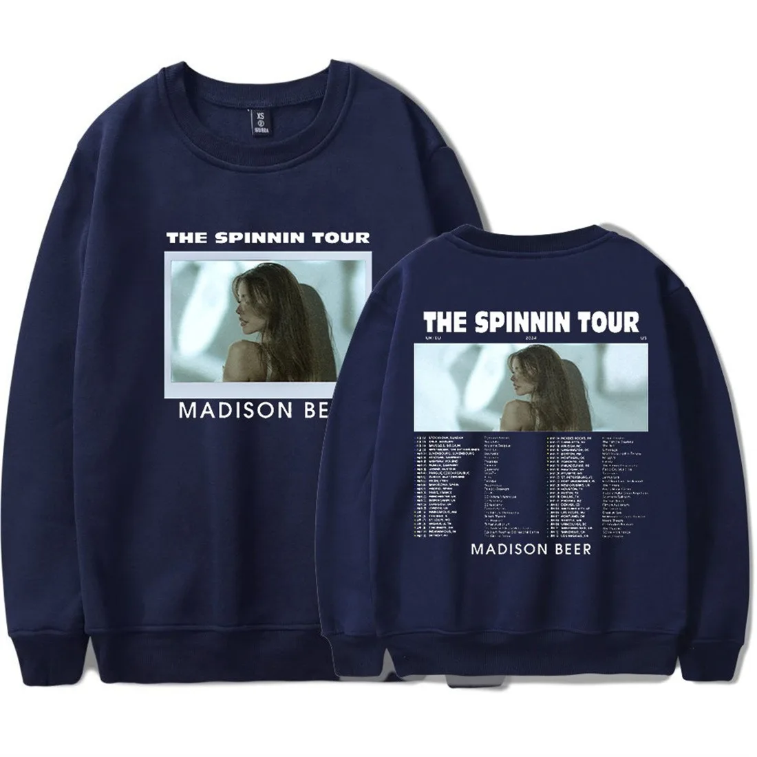 Madison Beer The Spinnin Tour Crewneck Merch Long Sleeve Sweatshirt Men/Women Casual Street Clothing