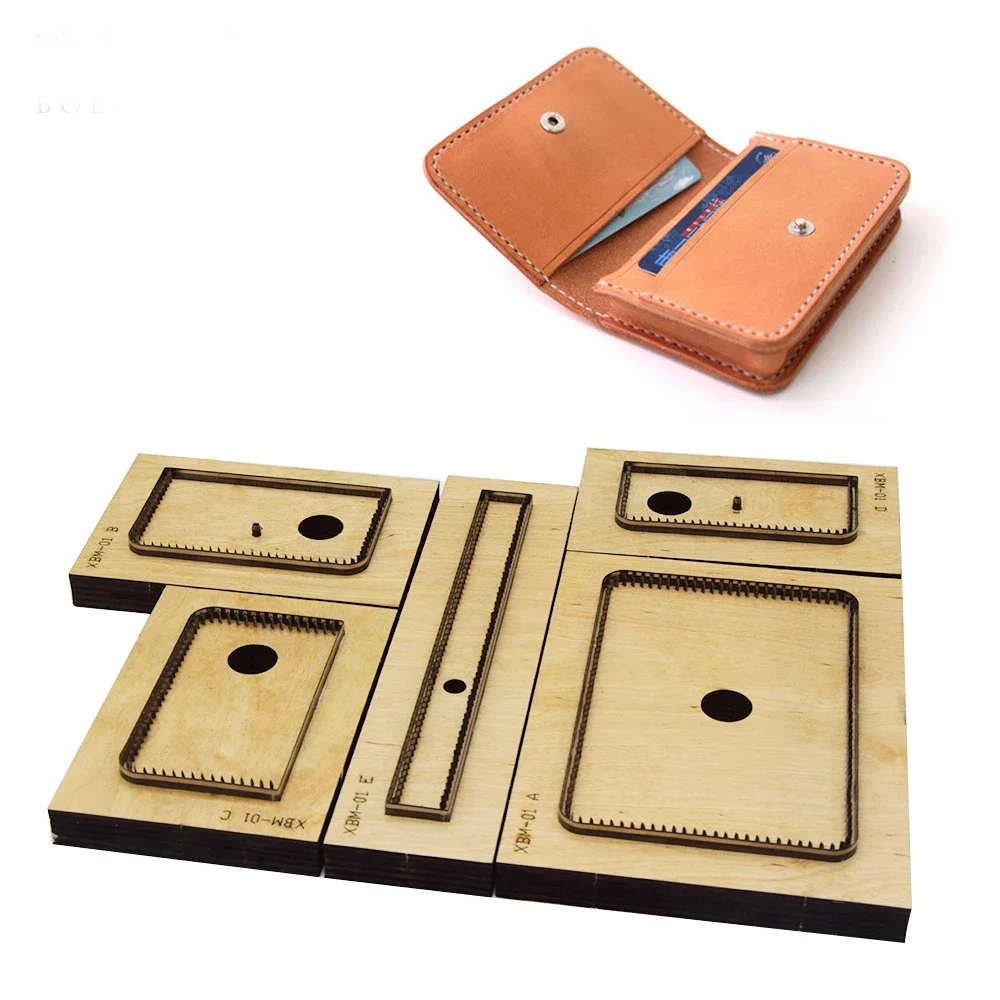 5pcs/set  DIY leather craft women card holder folded wallet knife mould die cutter hand machine punch tool pattern 105x70mm