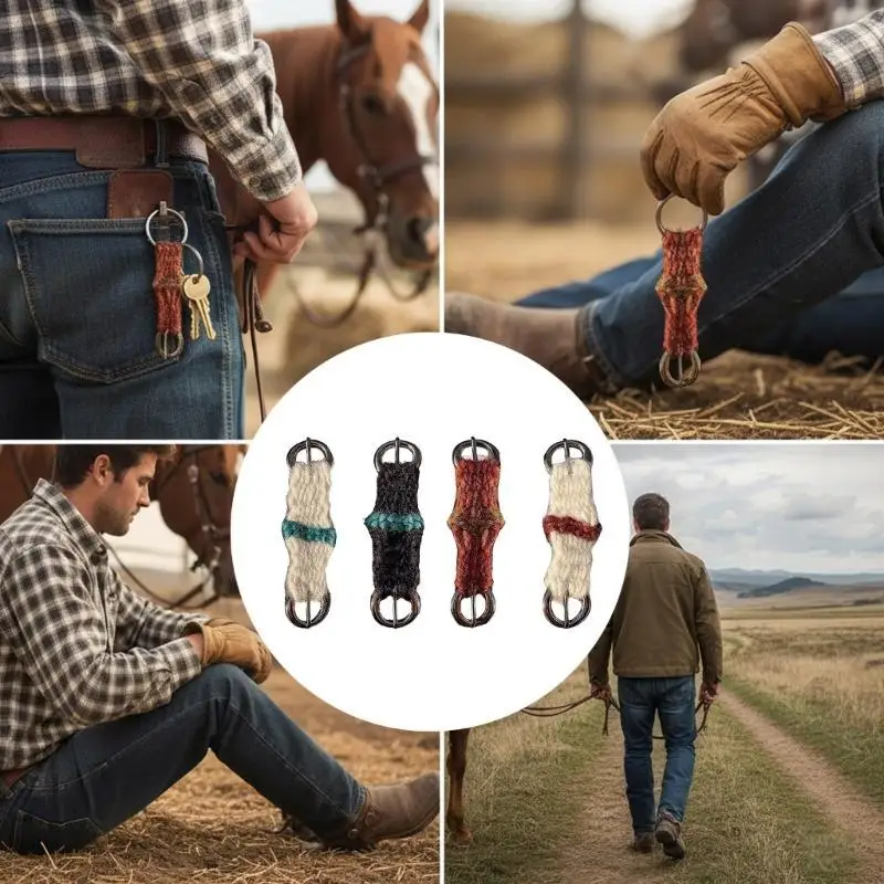 يدويا مصغرة الفروسية السروج المفاتيح مضفر مفتاح حامل كيرينغ ملحق لعشاق ركوب الخيل 24BD #1