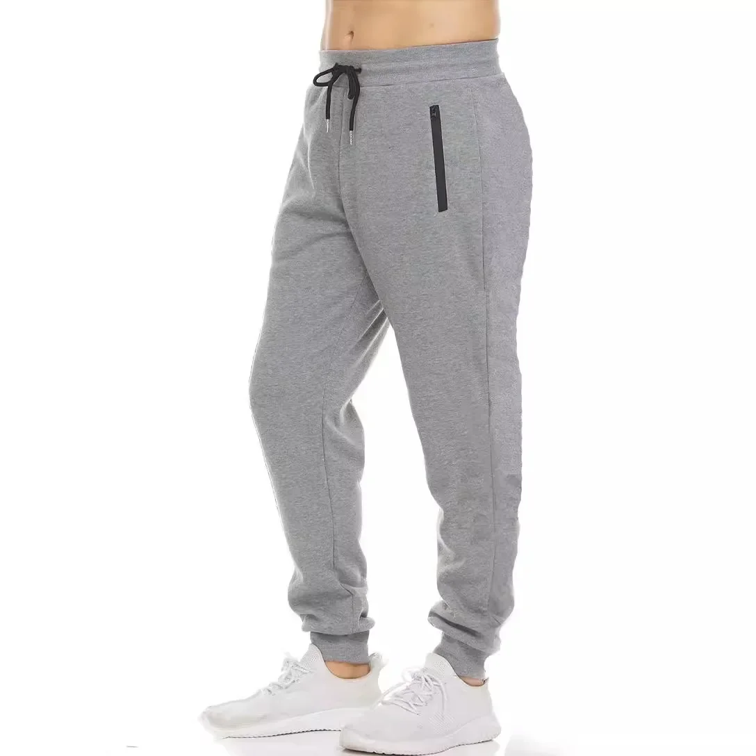 New Sweatpants Side Zipper Pockets Men Joggers Track Pants Elastic Waist Sport Casual Trousers Baggy Fitness Gym Clothing image 3