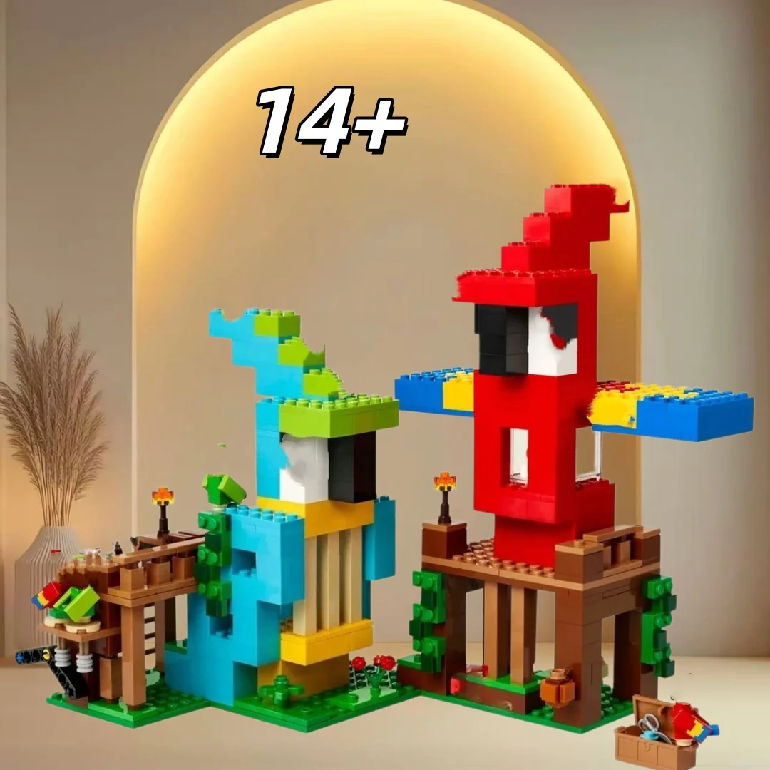 

Pixel World Game Parrot Bird House Building Block Set Creative Assembly Toy Interactive Assembly Decoration Gift
