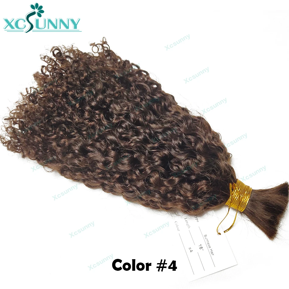 Kinky Curly Braiding Hair Human Hair Extensions Double Drawn Bulk Human Hair Kinky Curly For Braiding Bundles Boho Braids