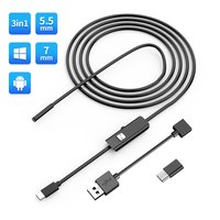 Industrial Endoscope Camera Ip67 Waterproof 5.5mm 7mm 3 In1 USB Borescope Inspection Snake Camera For Android Phone PC