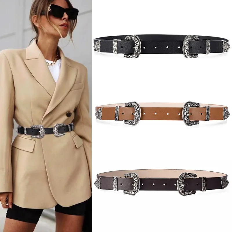 

2025 Summer Bestseller Double Buckle Belt | Floral Jeans Belt for Women | Business Casual Belt for Men | Adjustable Leather