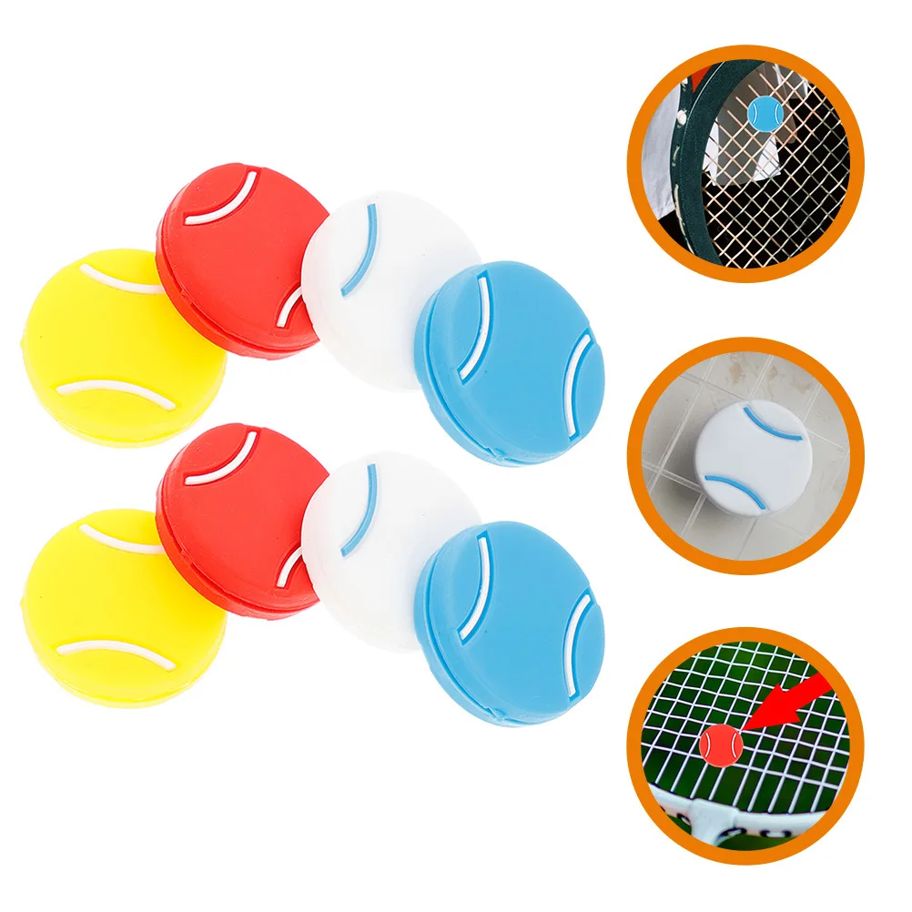 8Pcs Tennis Racket Dampener Silicone Durable Vibration Absorber Shock Protector Tennis Accessory Small Racket Dampener