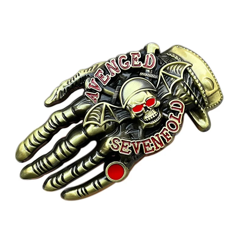 Skull claw punk belt buckle