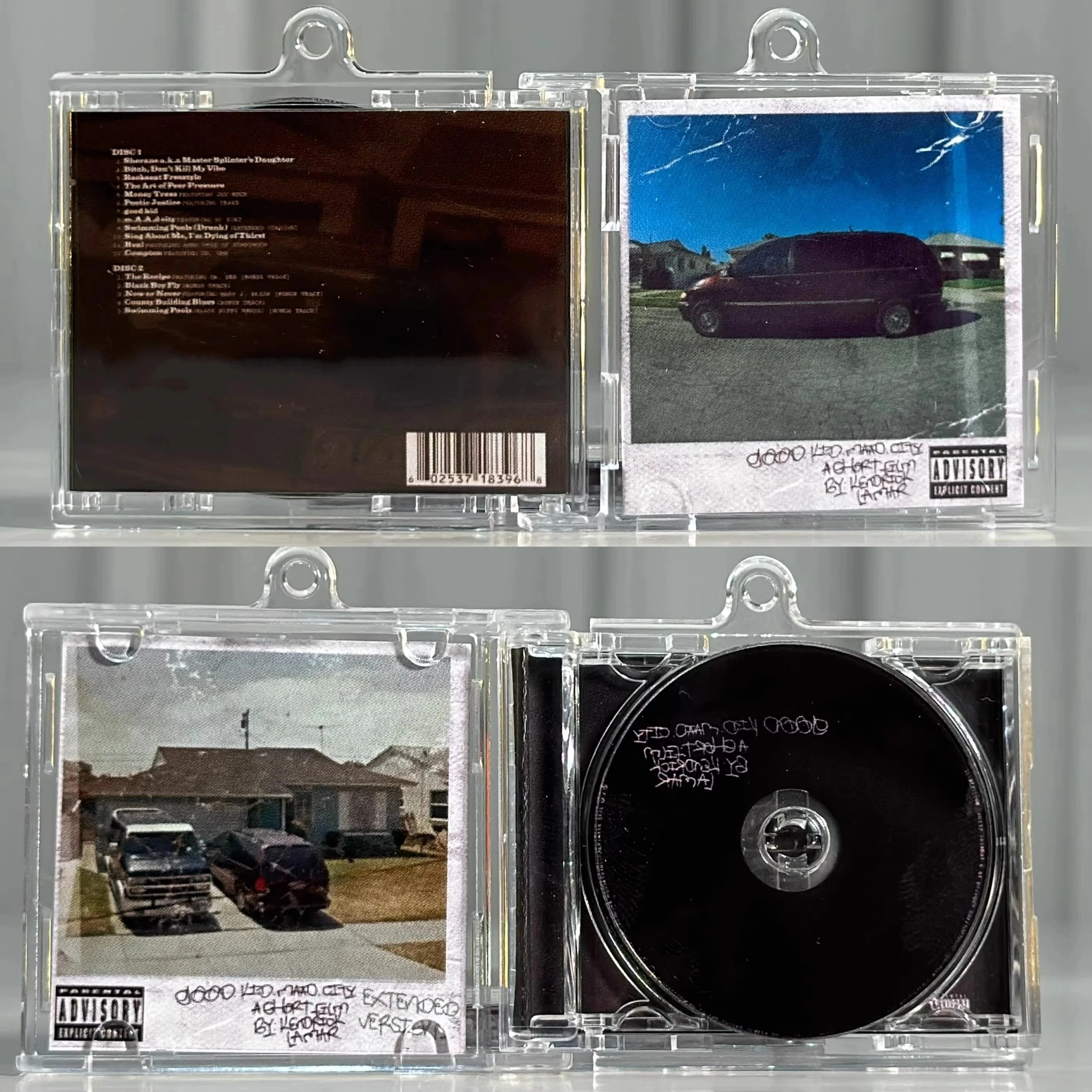 Kendrick Lamar MINI Music CD DIY NFC Keychain Good Kid MAAD City Album Play Songs Key ring Cosplay Pendant Acrylic Necklace Gift