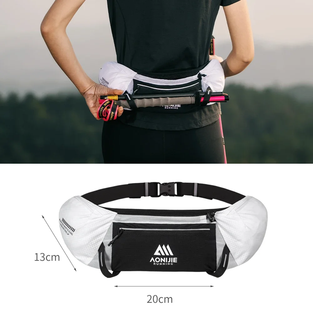 AONIJIE W8138 Running Bag Belt for Men Woman with 500ml Soft Flask Hydration Marathon Walking Jogging Waist Pack