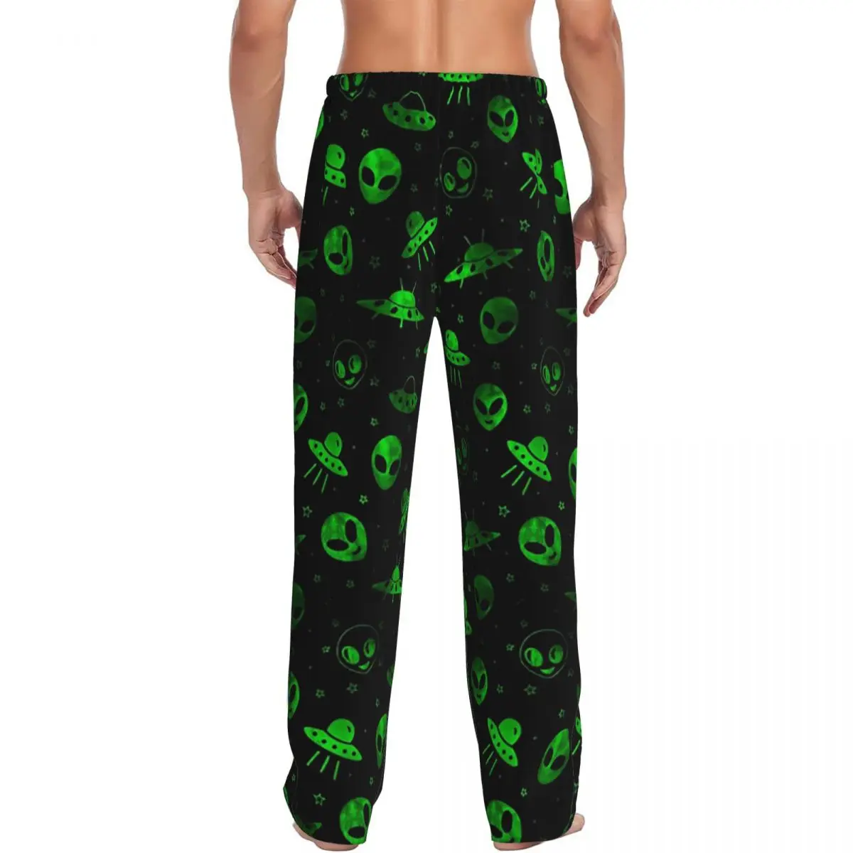 Custom Aliens And UFOs Pattern Men Pajama Pants Lounge Sleep Sleepwear Bottoms with Pockets