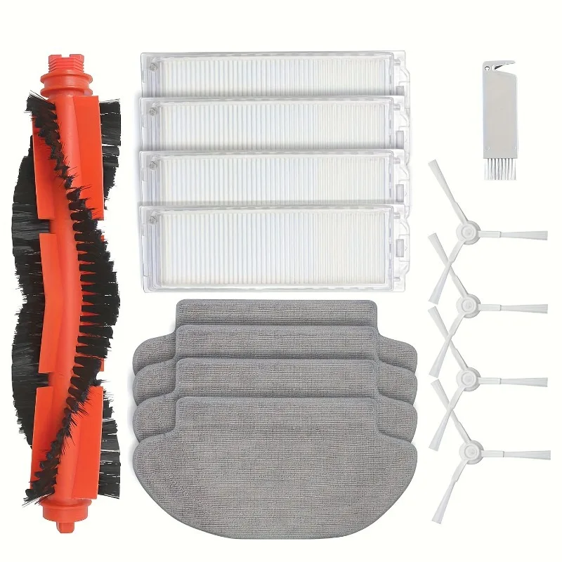 For Xiaomi RoboVac S10/S12/B106GL Accessories: Main Brush, Side Brush, Mopping Pad, Filter, Cleaning Brush