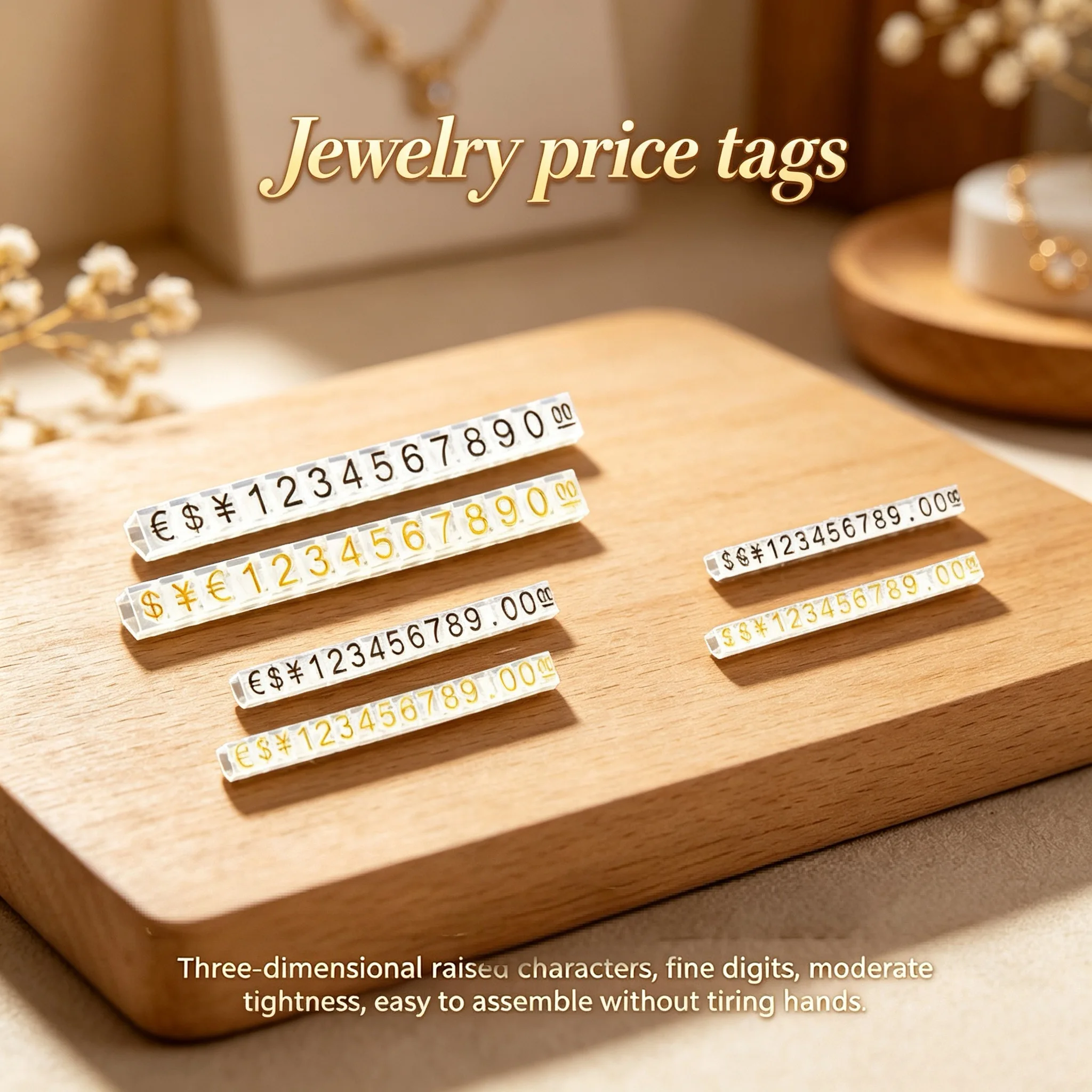 30 Sets 4x6mm Adjustable Number Letter Dollar Eur Price Display Cube Tags Jewelry Retail Shop Price Label Signs Display Stand
