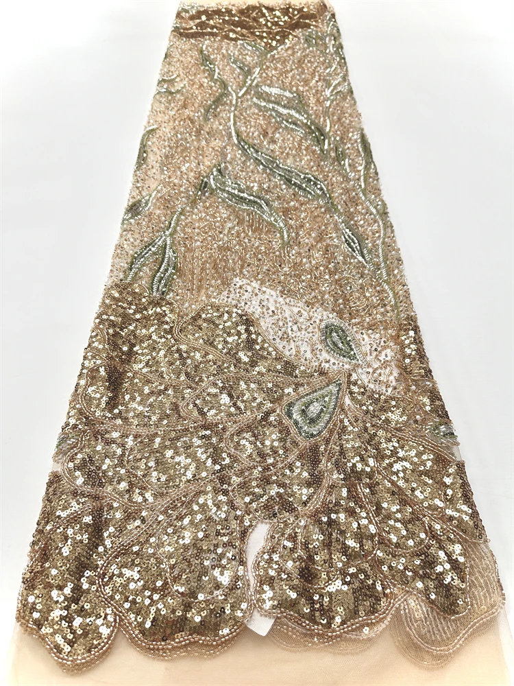 Tessuto africano del pizzo di lusso all'ingrosso in rilievo maglia francese nuovi tessuti africani 2025 tessuti di pizzo di tulle con paillettes per cucire