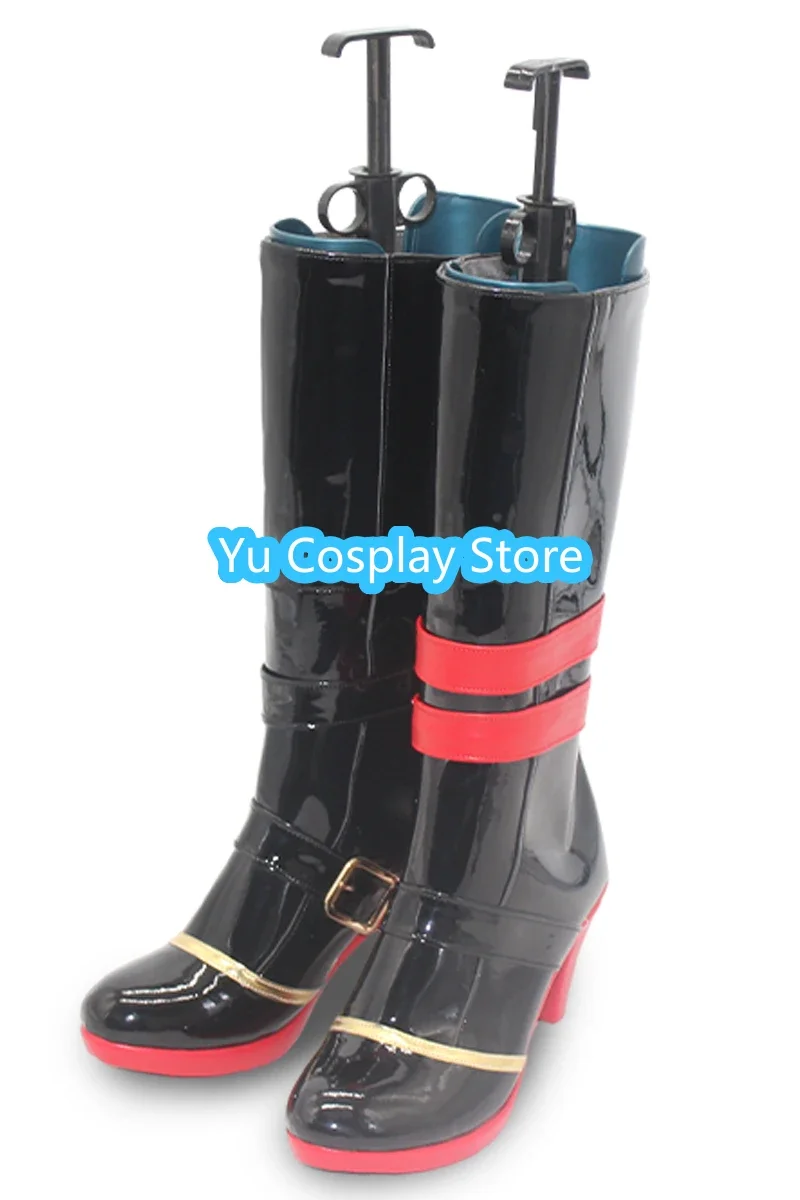 Jogo nu carnaval aster cosplay sapatos halloween carnaval botas cosplay prop anime sapatos de couro do plutônio feito sob encomenda