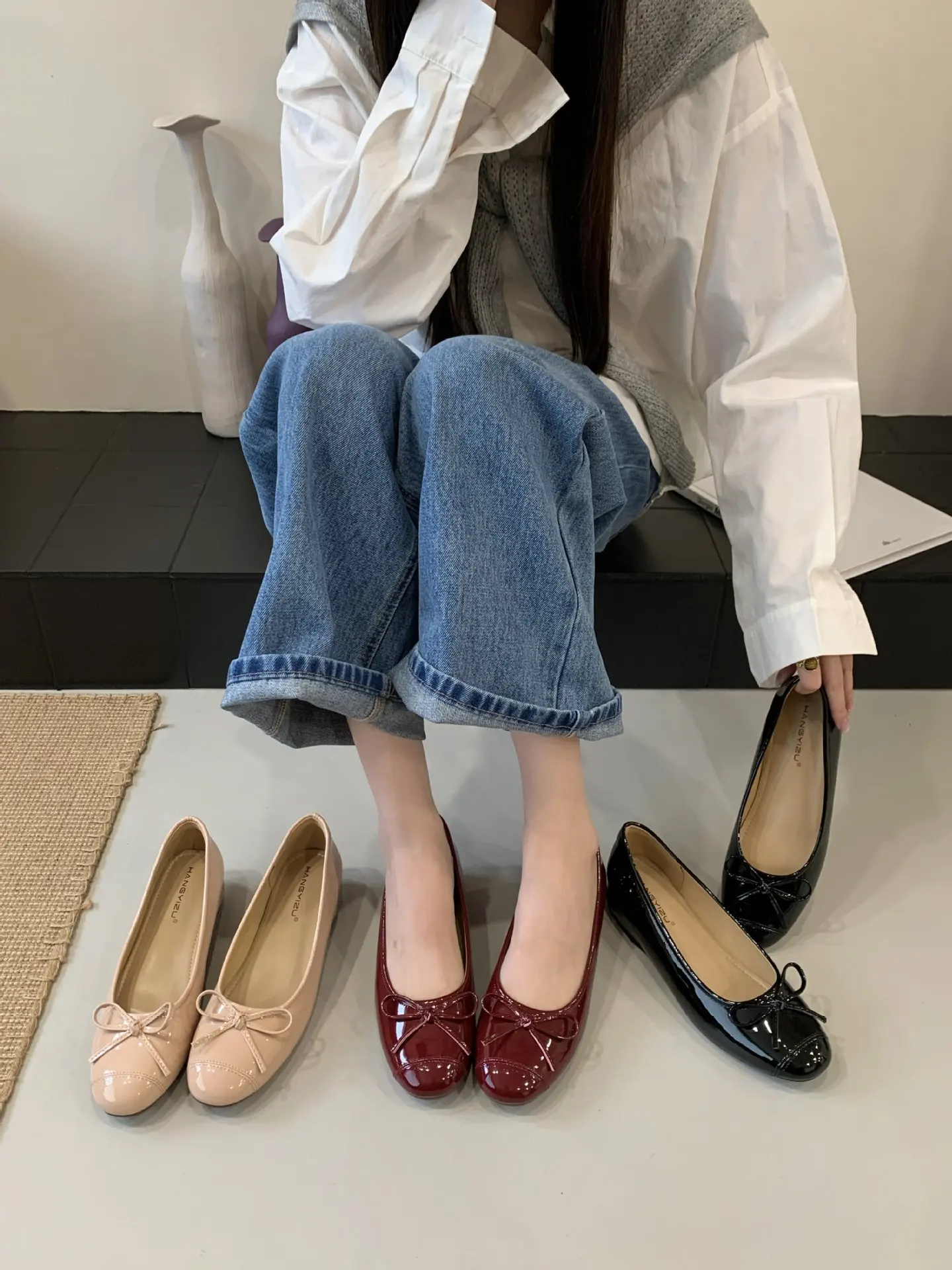 バレリーナシューズ-レディース-2025-浅履き-夏用シューズ-ラウンドトゥ-身長アップ-クロッグ-プラットフォーム-ローファー-ファー付き-カジュアル-女性用