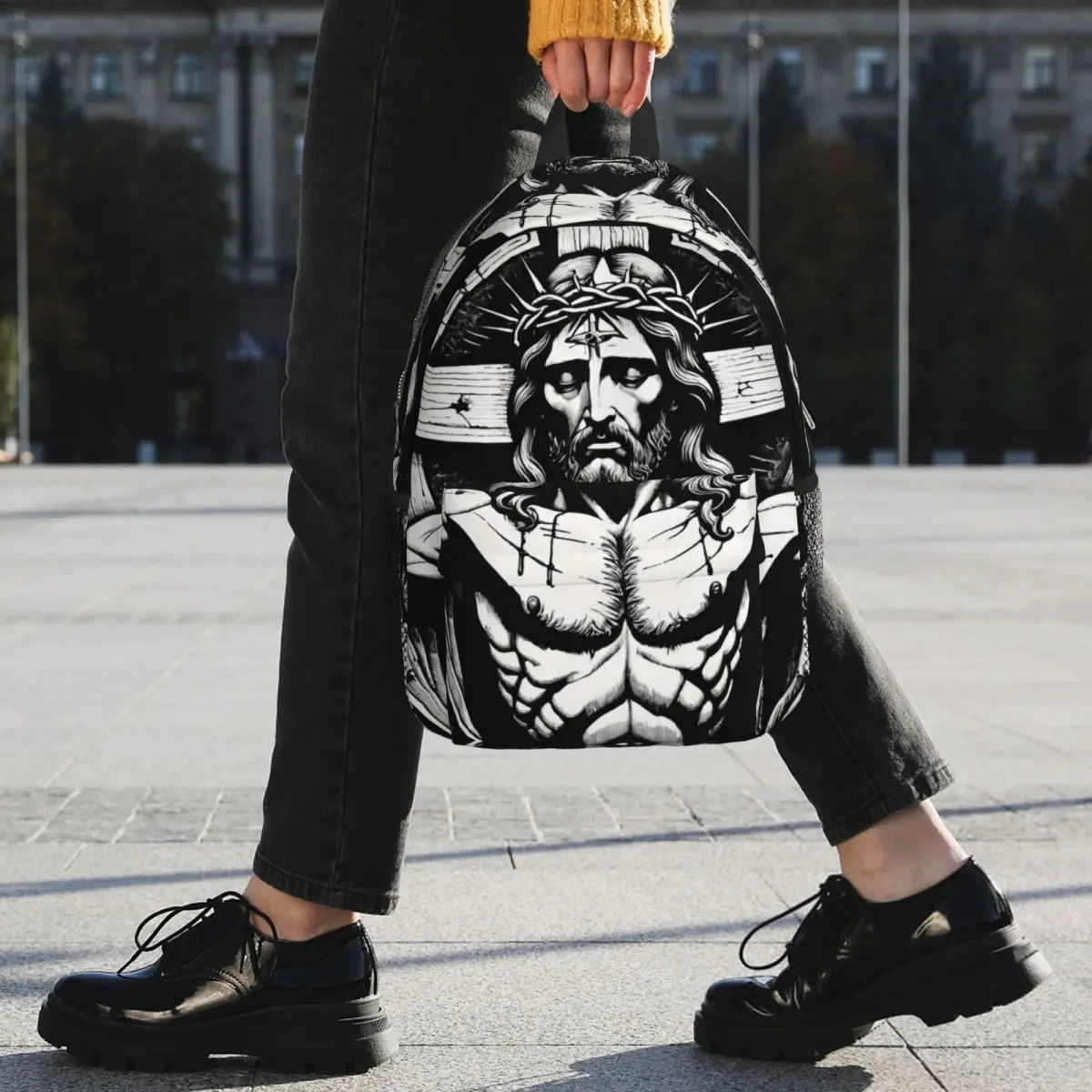 Jesus Christ Suffering Redemption Cross Chest Backpack Student BookBag Children School Bag Laptop Shoulder Bags for Men Women
